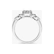 Cluster Leaf diamond ring for women in white gold, side profile view