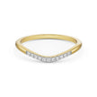 Curved pavé gold diamond band in yellow gold