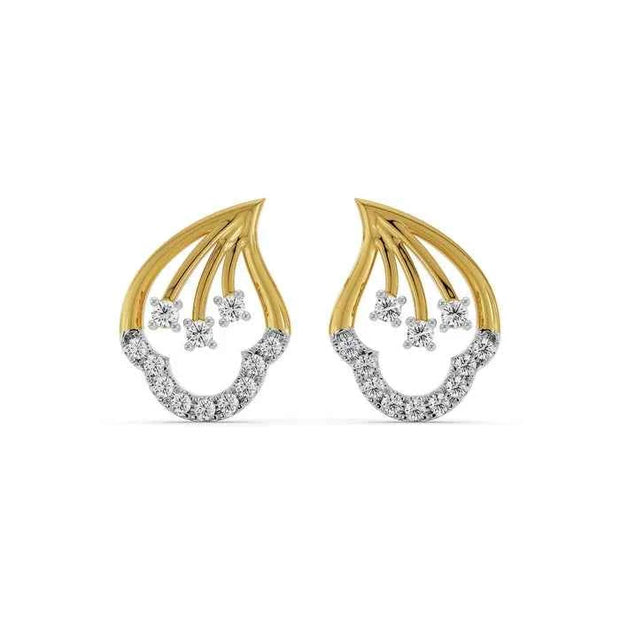 Drop Star Gold Diamond Earrings