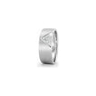 Falcon Chevron men diamond ring in white metal, profile view
