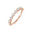 Graduated Round Diamond Gold Ring rose gold angled view – gold diamond ring for women in Pakistan