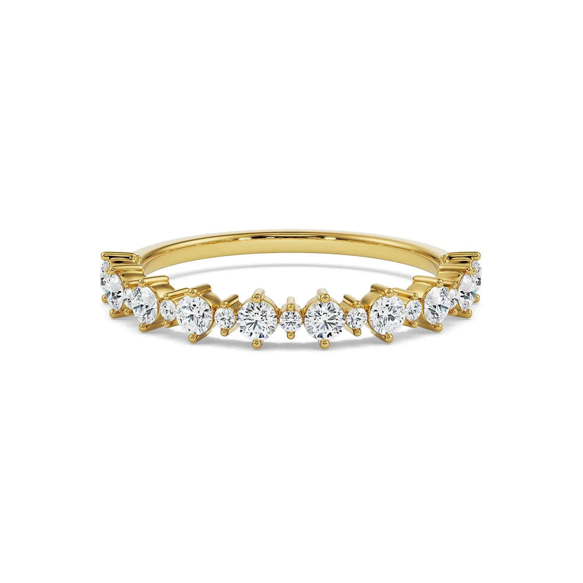 Graduated Round Diamond Gold Ring