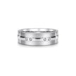 Harbor Step Edge men diamond ring in white metal, profile view
