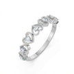 Heart Halo Band Gold Diamond Ring white gold angled view – gold diamond ring for women in Pakistan