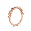 Heart Halo Band Gold Diamond Ring rose gold upright view – gold diamond ring for women in Pakistan