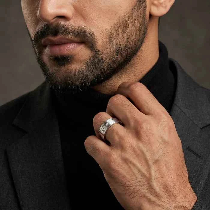 Tri Men's Diamond Ring