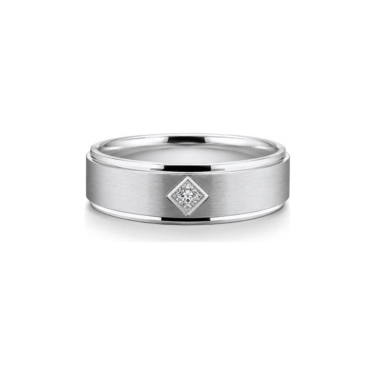 Keystone Princess Men Diamond Ring in white metal, front hero view