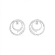 Orbit Swirl Gold Diamond Stud Earrings