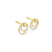 Orbit Swirl Gold Diamond Stud Earrings