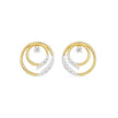 Orbit Swirl Gold Diamond Stud Earrings