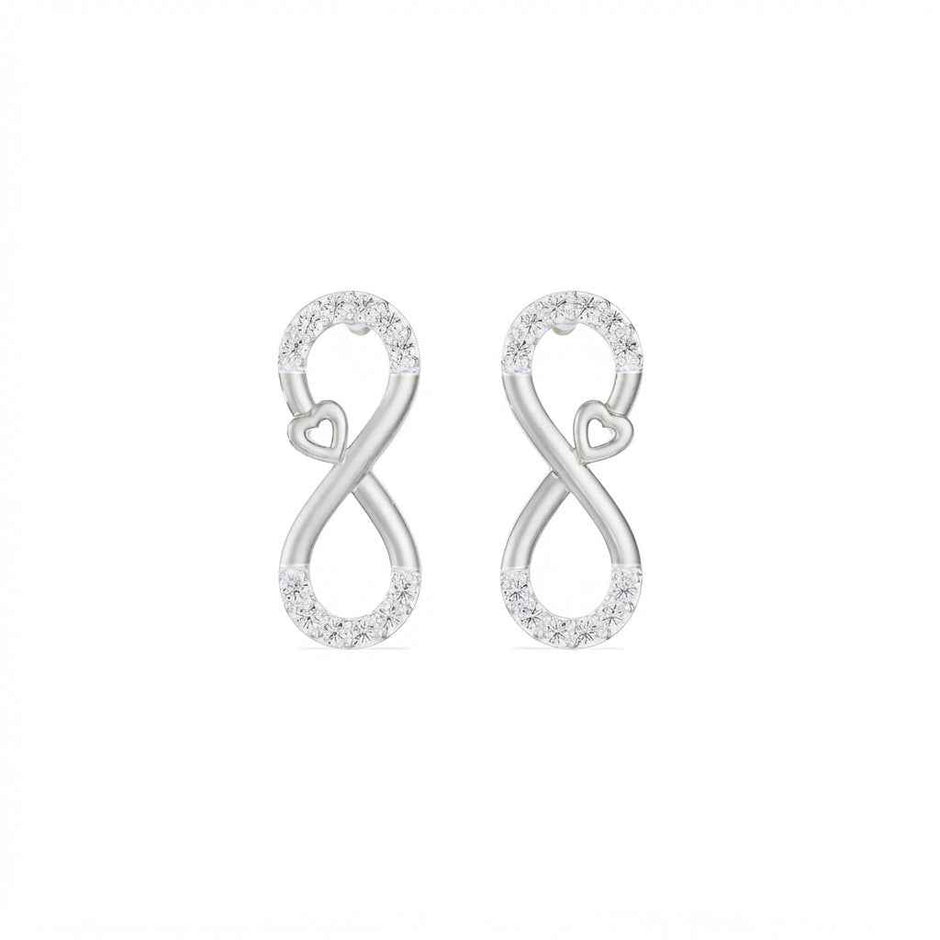 Infinity Twist Gold Diamond Earrings