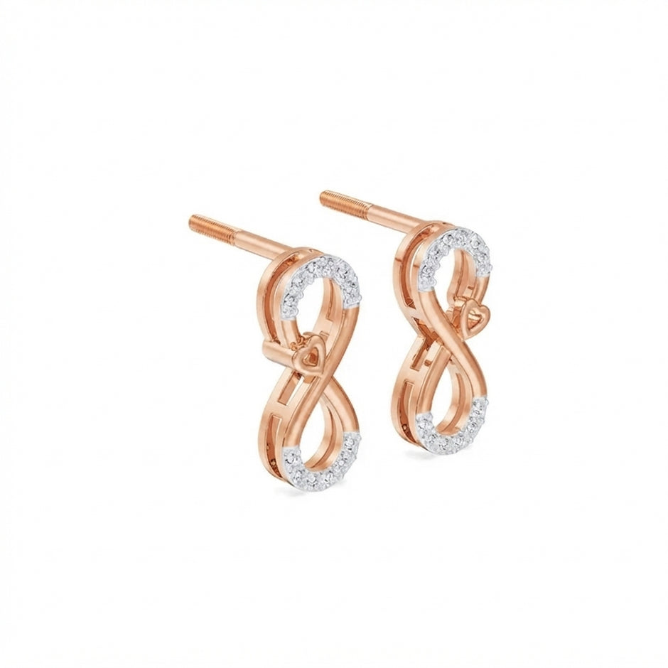 Gold diamond earring – Infinity Twist, studio product view 10 | Khatim Jewels