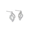 Gold diamond earring – Flame Leaf, angled product view 2 | Khatim Jewels