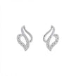 Flame Leaf Gold Diamond Stud Earrings