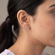 Flame Leaf Gold Diamond Stud Earrings