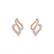Gold diamond earring – Flame Leaf, polished metal detail 11 | Khatim Jewels