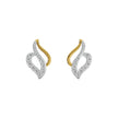 Gold diamond earring – Flame Leaf, wearing style view 12 | Khatim Jewels