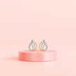 Gold diamond earring – Double Teardrop Bloom, side profile 3 | Khatim Jewels