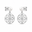 Maham Pearl Lattice Silver Drop Earrings for women in Pakistan, white 925 sterling silver catalog view