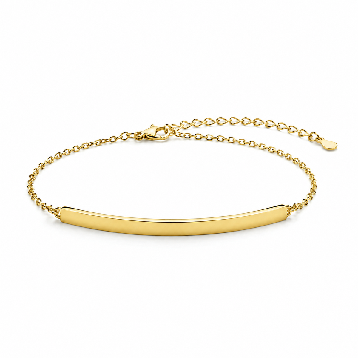 Mahnoor Minimal Bar Women Silver Bracelet in yellow finish 925 sterling silver, complete studio catalog view