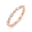 Marquise Bezel Accent Gold Diamond Ring rose gold angled view – gold diamond ring for women in Pakistan