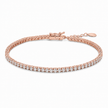 Meher Tennis Line Women Silver Bracelet in rose finish 925 sterling silver, complete studio catalog view