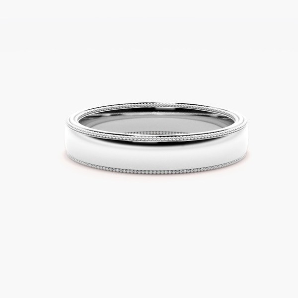 Milgrain Edge Men Wedding Band — product view 4 in Pakistan