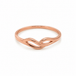 Noor Wave Plain Ladies Gold Ring for women in Pakistan, rose gold top view