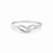 Noor Wave Plain Ladies Gold Ring for women in Pakistan, white gold front three-quarter view