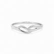 Noor Wave Plain Ladies Gold Ring for women in Pakistan, white gold side profile
