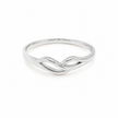 Noor Wave Plain Ladies Gold Ring for women in Pakistan, white gold top view