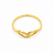 Noor Wave Plain Ladies Gold Ring for women in Pakistan, yellow gold top view