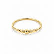 Nura Beaded Stack Plain Gold Ring for women in Pakistan, yellow gold top view