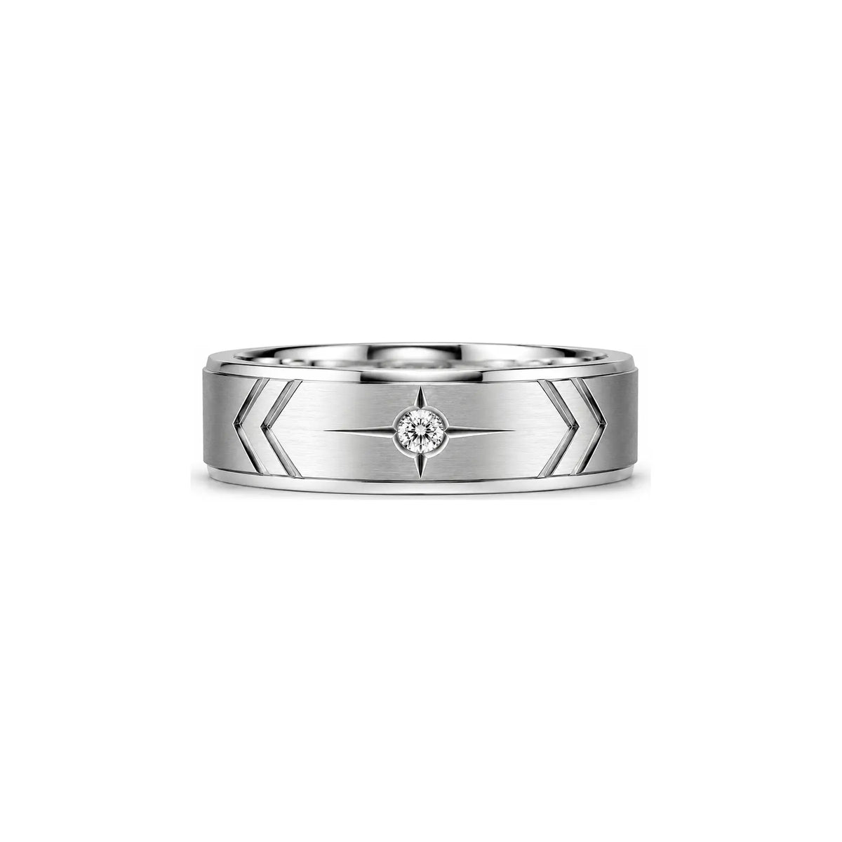 Orion Compass Channel diamond ring for men, low profile view