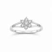 Petal Halo Cluster Ladies Gold Ring for women in Pakistan, white gold front three-quarter view