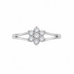 Petal Halo Cluster Ladies Gold Ring for women in Pakistan, white gold top view