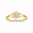 Petal Halo Cluster Ladies Gold Ring for women in Pakistan, yellow gold front three-quarter view