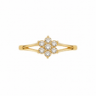 Petal Halo Cluster Ladies Gold Ring for women in Pakistan, yellow gold top view