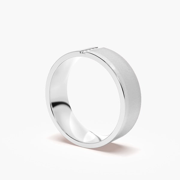Pinpoint Groove Men Diamond Ring — front product view in Pakistan