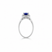 Rani Cushion Sapphire-Colour Gold Ring for women in Pakistan, white gold side profile view