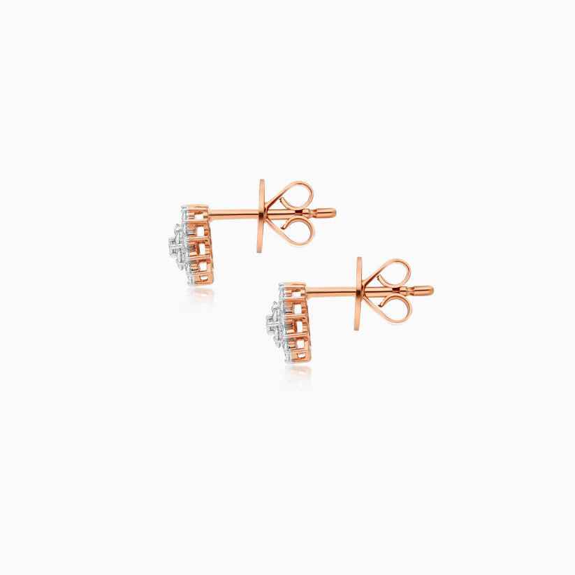 Starlight Diamond Cluster Earrings in gold — close-up detail, image 5