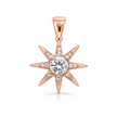 Sitara Starburst Silver Pendant in rose finish 925 sterling silver, front studio view