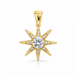 Sitara Starburst Silver Pendant in yellow finish 925 sterling silver, front studio view