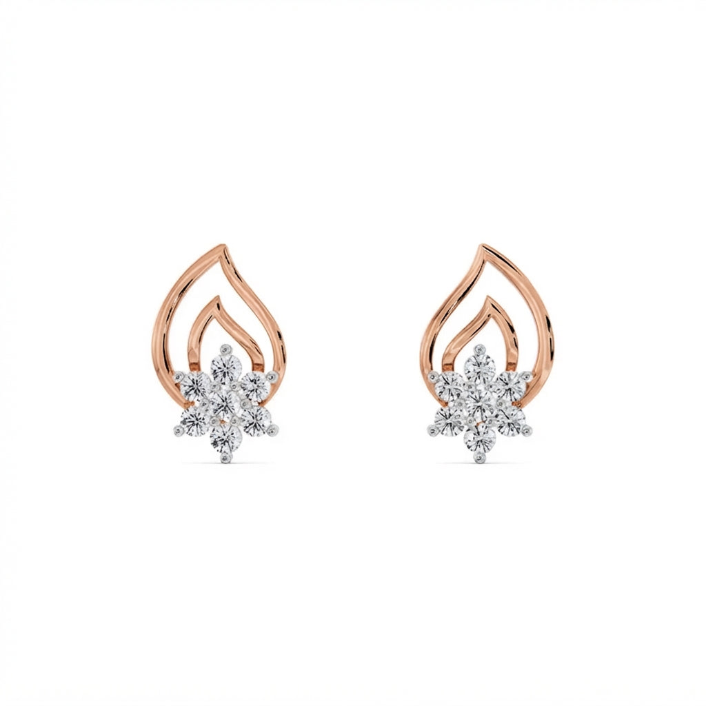 Gold diamond earring – Starleaf, Pakistan collection view 8 | Khatim Jewels