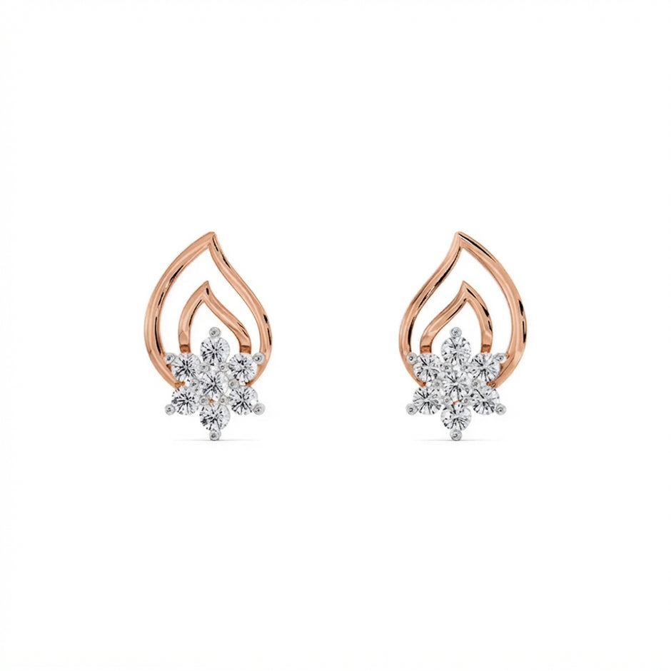 Gold diamond earring – Starleaf, Pakistan collection view 8 | Khatim Jewels