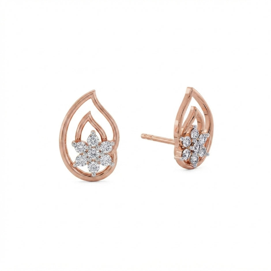 Gold diamond earring – Starleaf, gift jewellery view 9 | Khatim Jewels