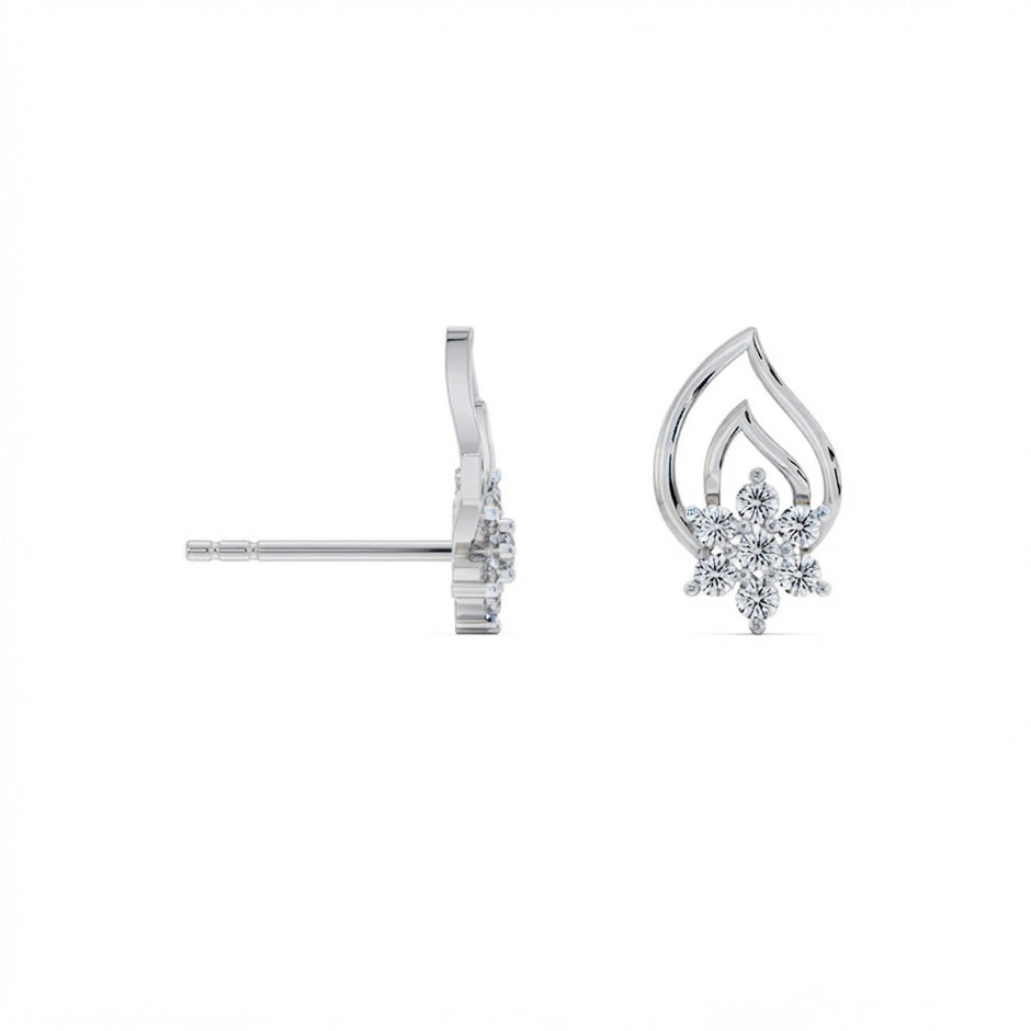 Gold diamond earring – Starleaf, women’s earring style 7 | Khatim Jewels