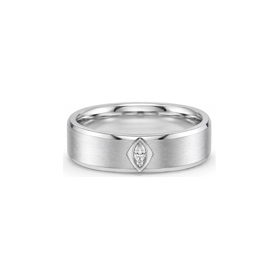 Summit Kite men diamond ring in white metal, front view