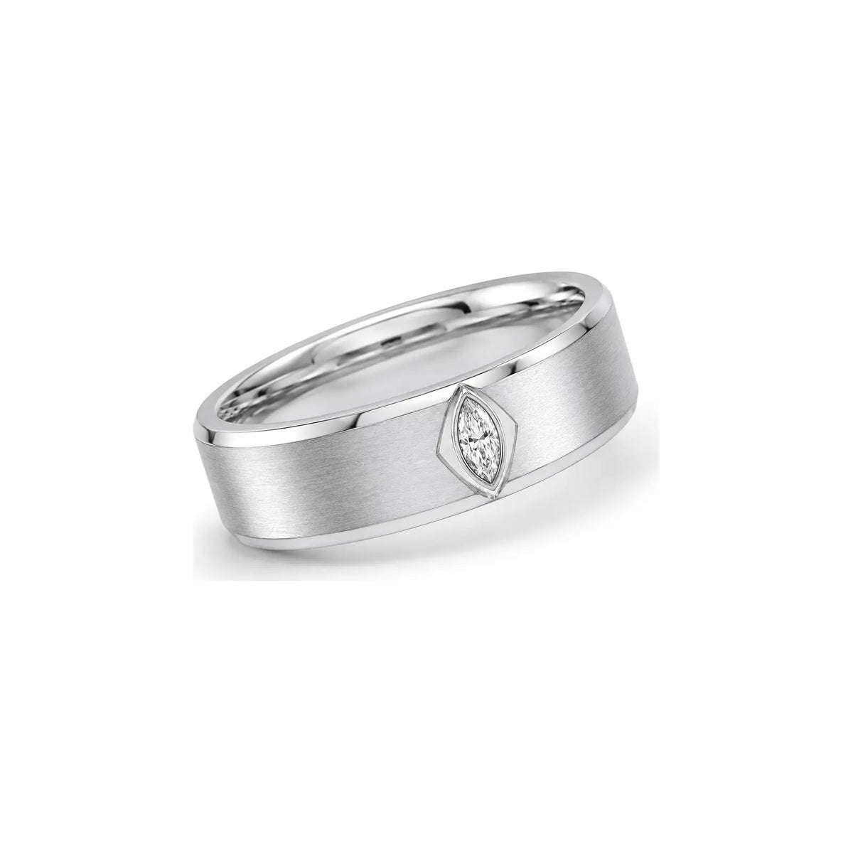 Summit Kite men diamond ring in white metal, three-quarter view
