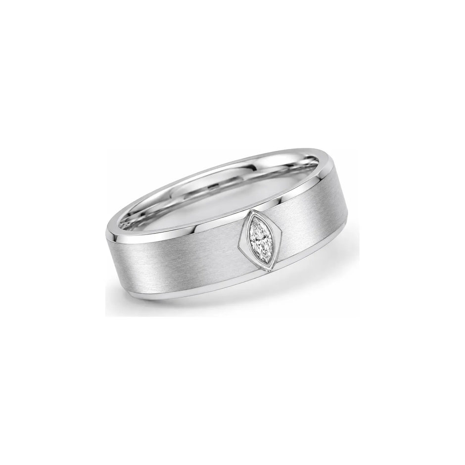 Summit Kite men diamond ring in white metal, three-quarter view